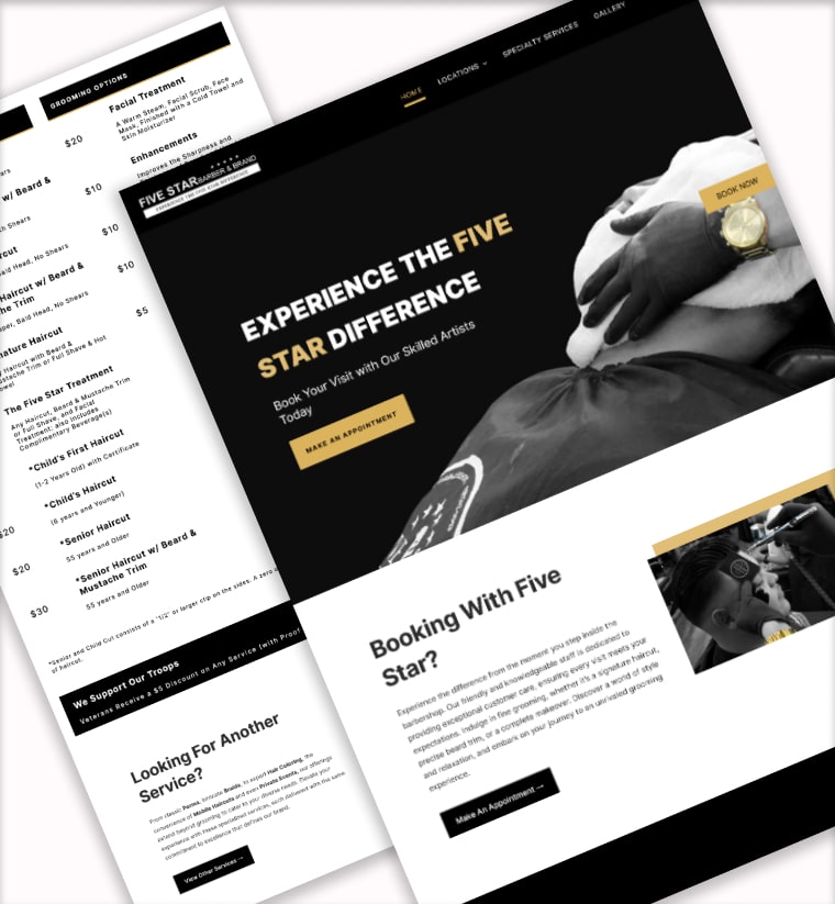 project image of fivestar barber brand